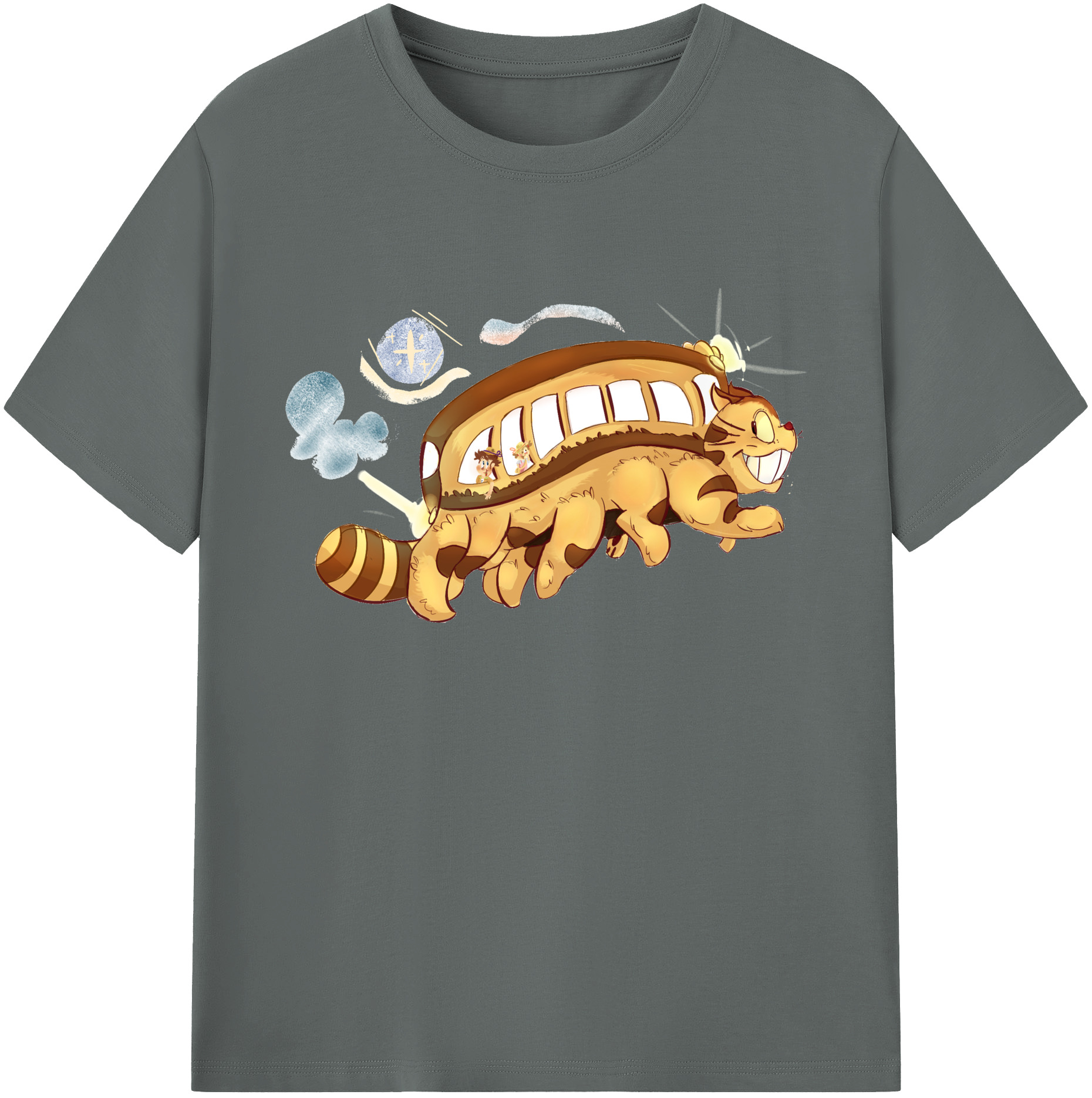 （画像用） となりのトトロ 草壁メイ 草壁サツキ My Neighbor Totoro Satsuki Kusakabe Mei Kusakabe 綿100％ メンズ半袖Tシャツ｜肌触りやわらか＆通気性
